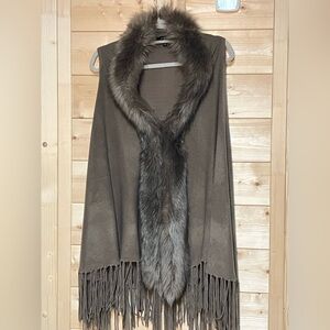 Metric Knits Faux Fur Fringe Vest